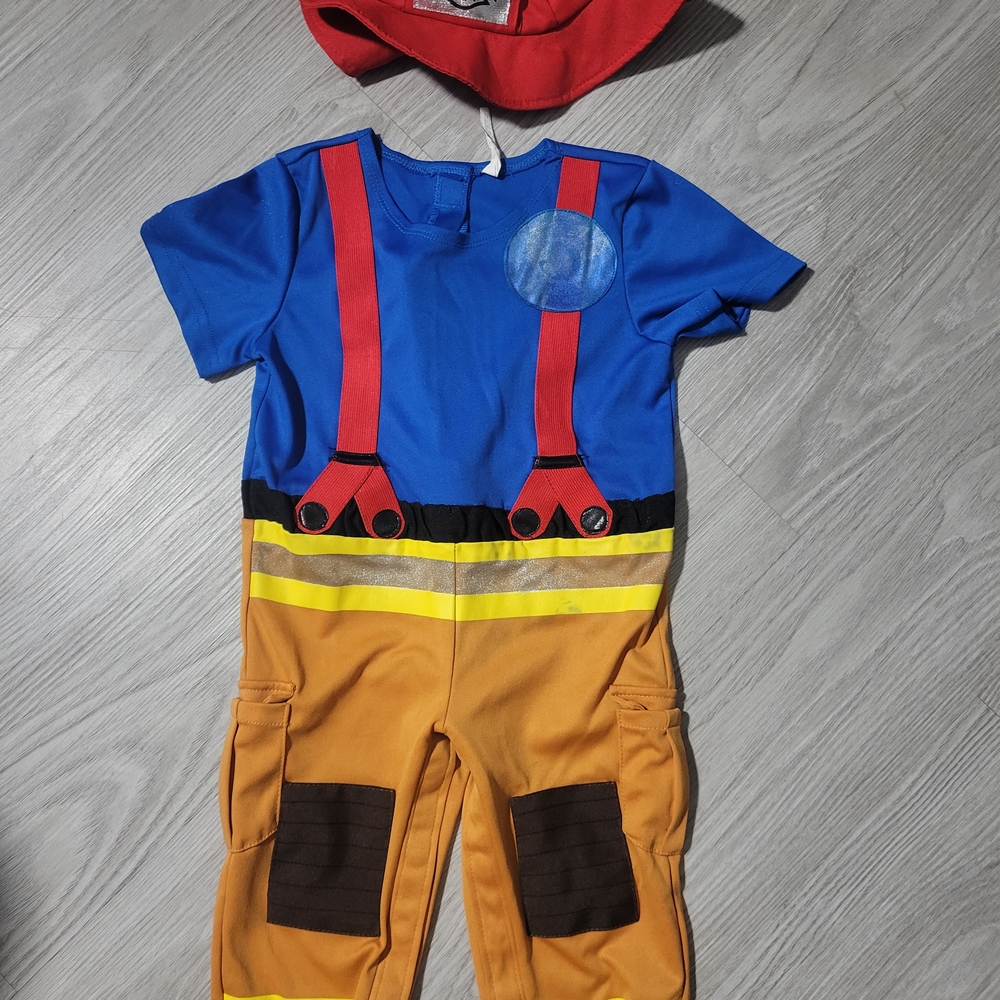 Amscan Firefighter Kids Costume - Blue, Red, and Yellow